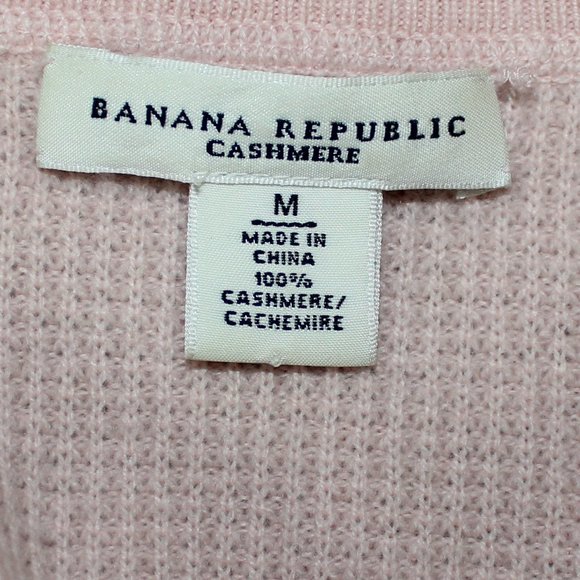 banana republic cashmere cardigan sweater full zipper blush  2 pockets Medium - Picture 5 of 8